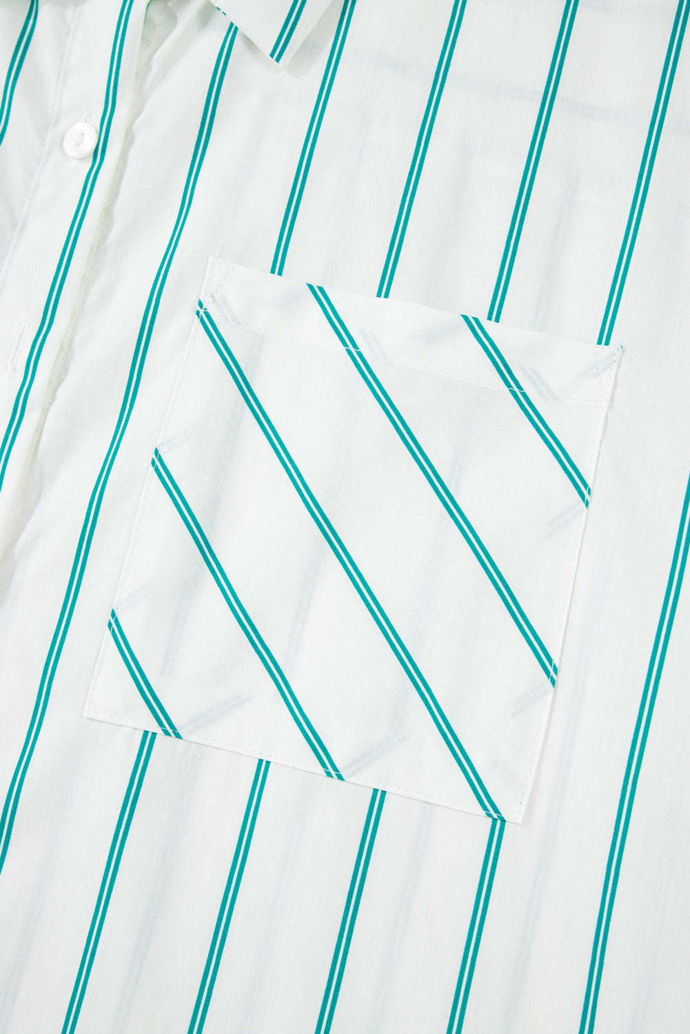 Green Stripe Buttoned Down Shirt Dress