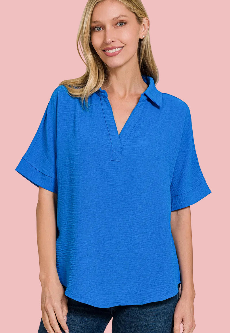 Ocean Blue Easy Flow Top