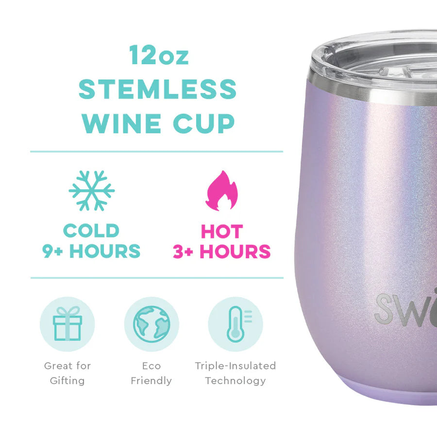 Lavendar Wine Swig Tumbler 12 oz