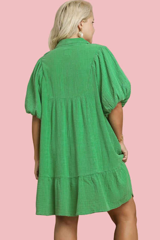 Lush Green Mineral Washed Dress