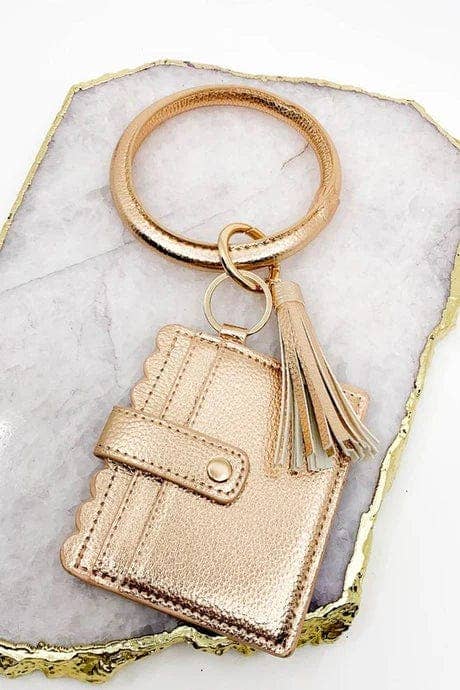 Gold Solid Color Bangle/Key-Chain/Wallet
