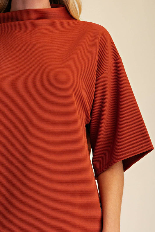 Spiced Mock Turtleneck Pullover Top
