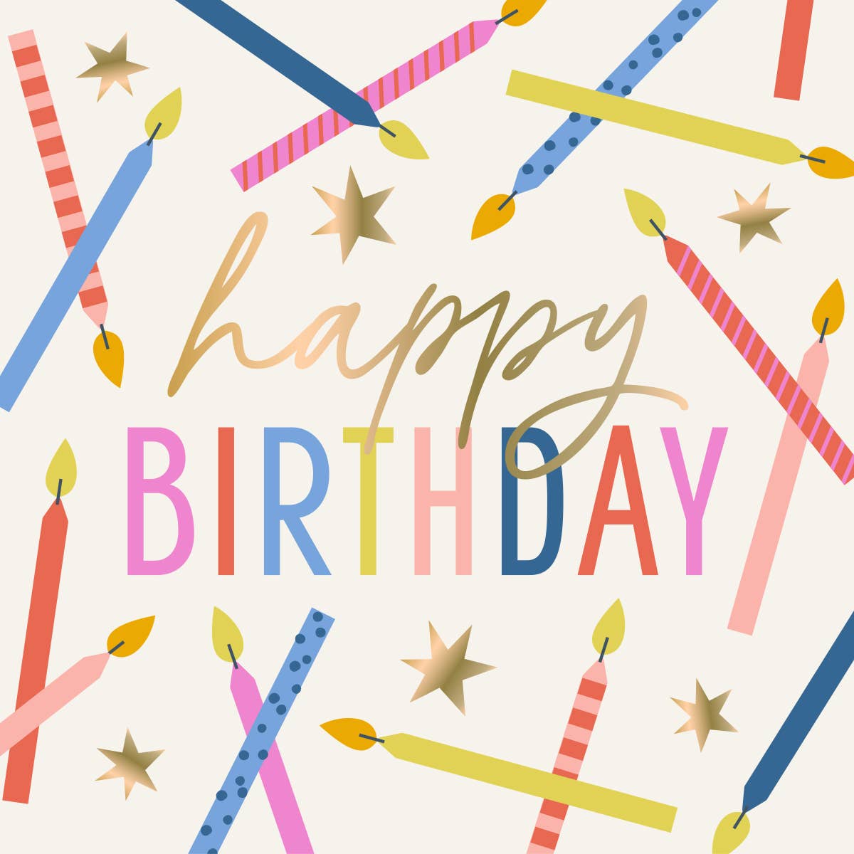 Funny Birthday Cocktail Napkins-Happy Birthday Candles Foil