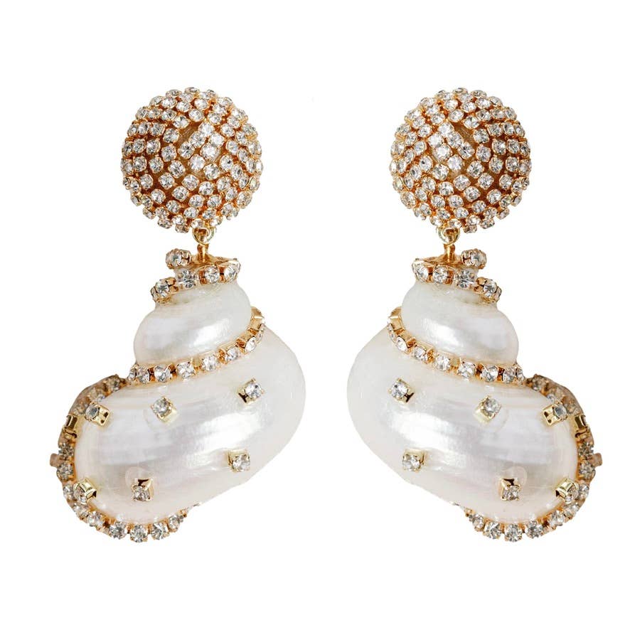 Rhinestone Wrapped White Shells