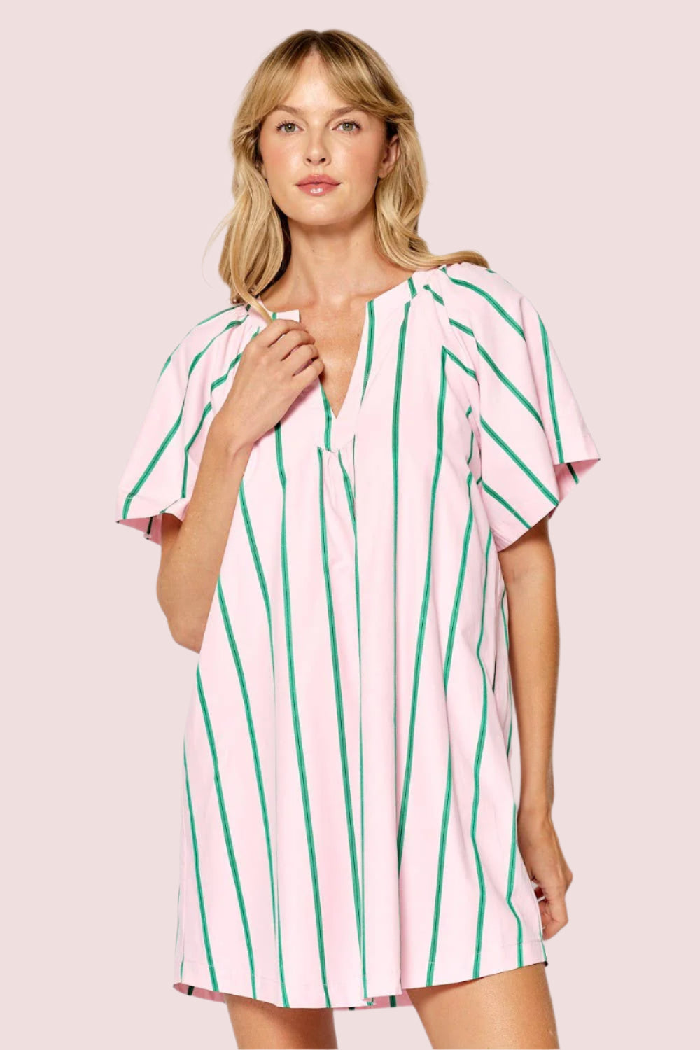 Palm Beach Pink and Green Stripe Dress