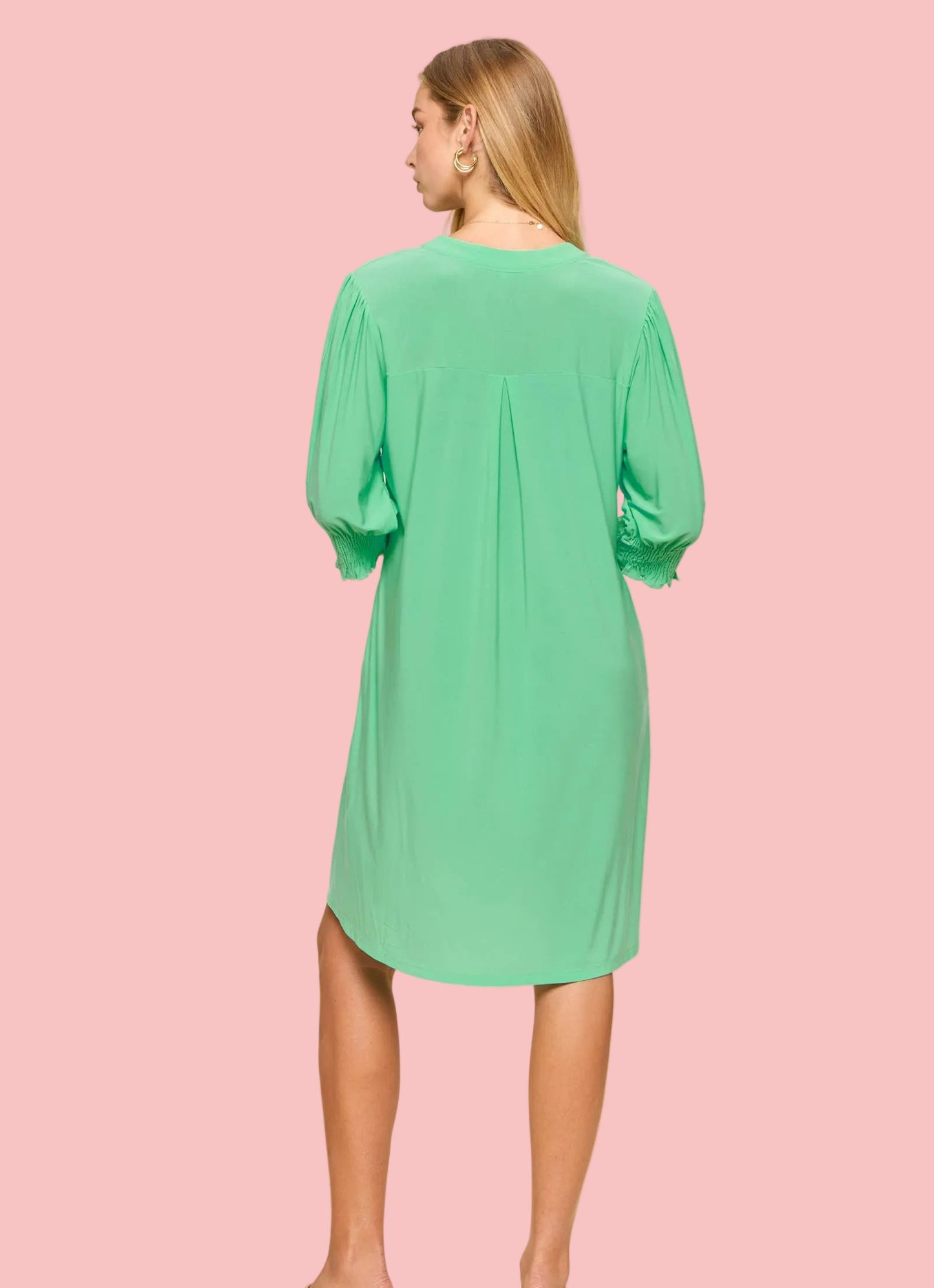 Aqua Mint Lizzy Collar Shirt Dress