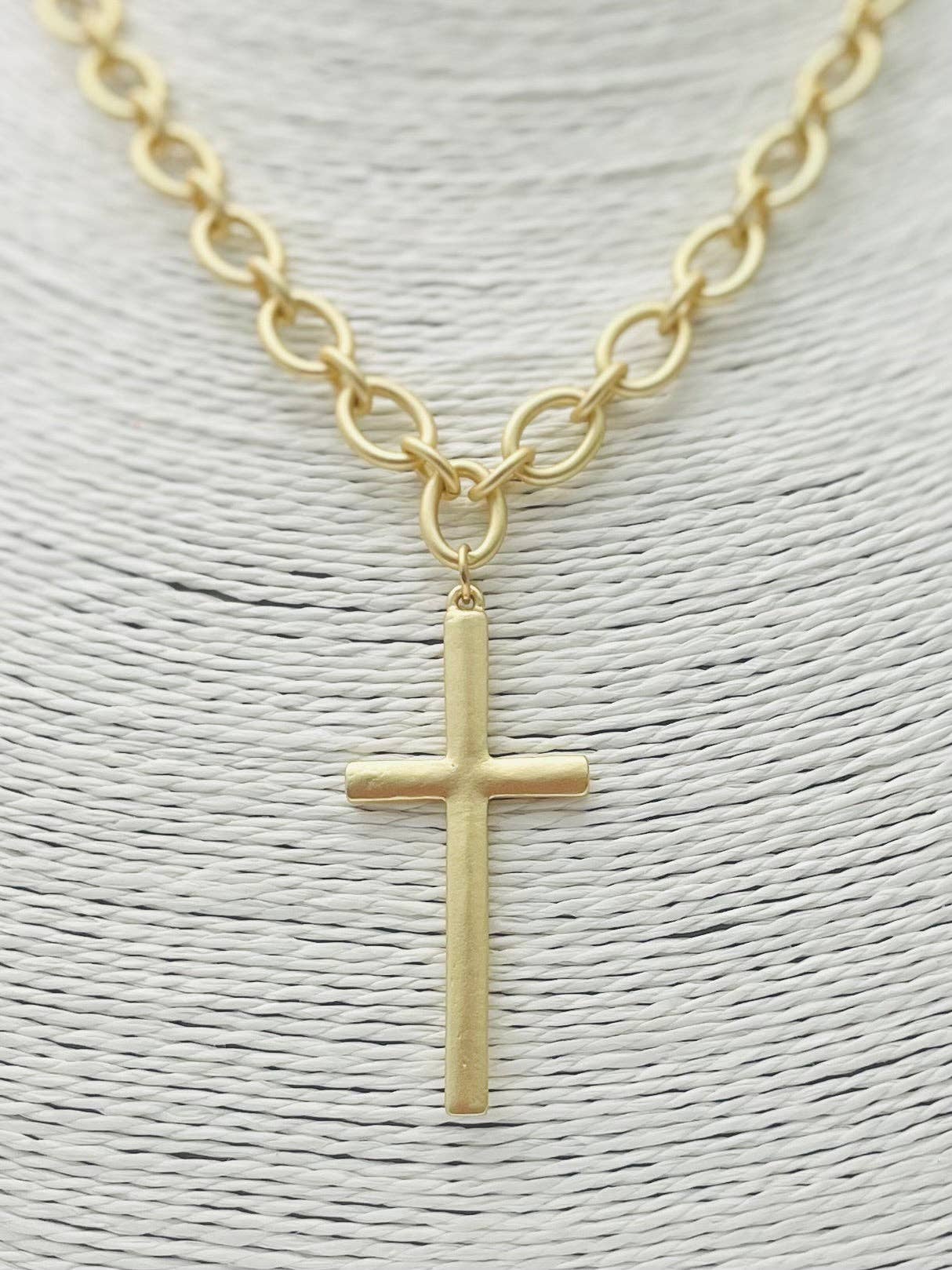 Golden Traditional Cross Necklace