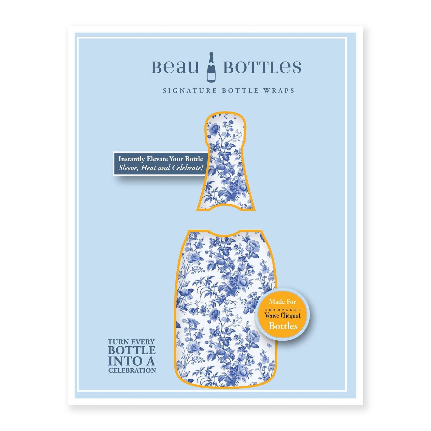 Beau Bottles Grandmillenial Blue Floral - Champagne Collection