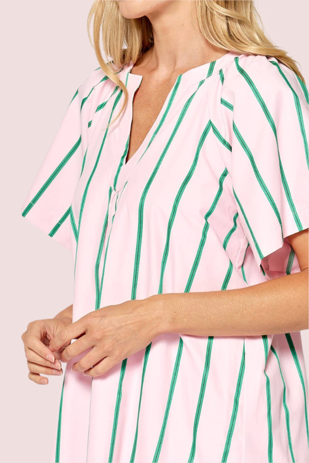 Palm Beach Pink and Green Stripe Dress