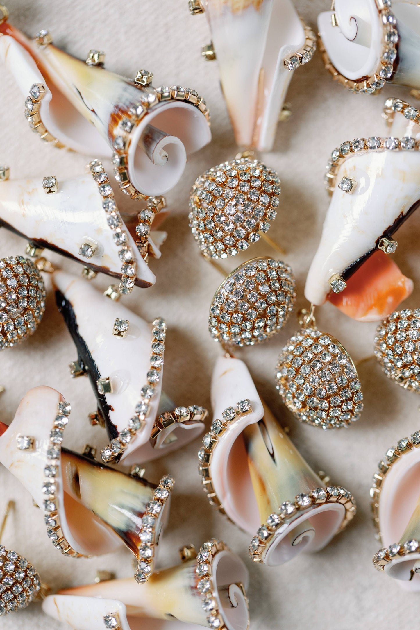 Rhinestone Wrapped Striped Shells
