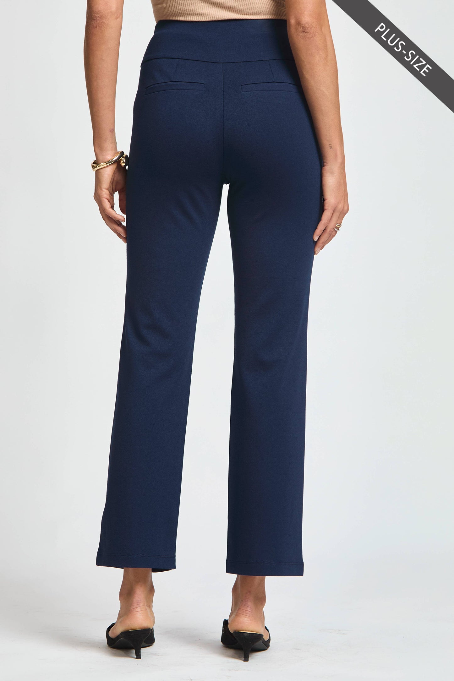 Navy Magic High Slim Straight Pants