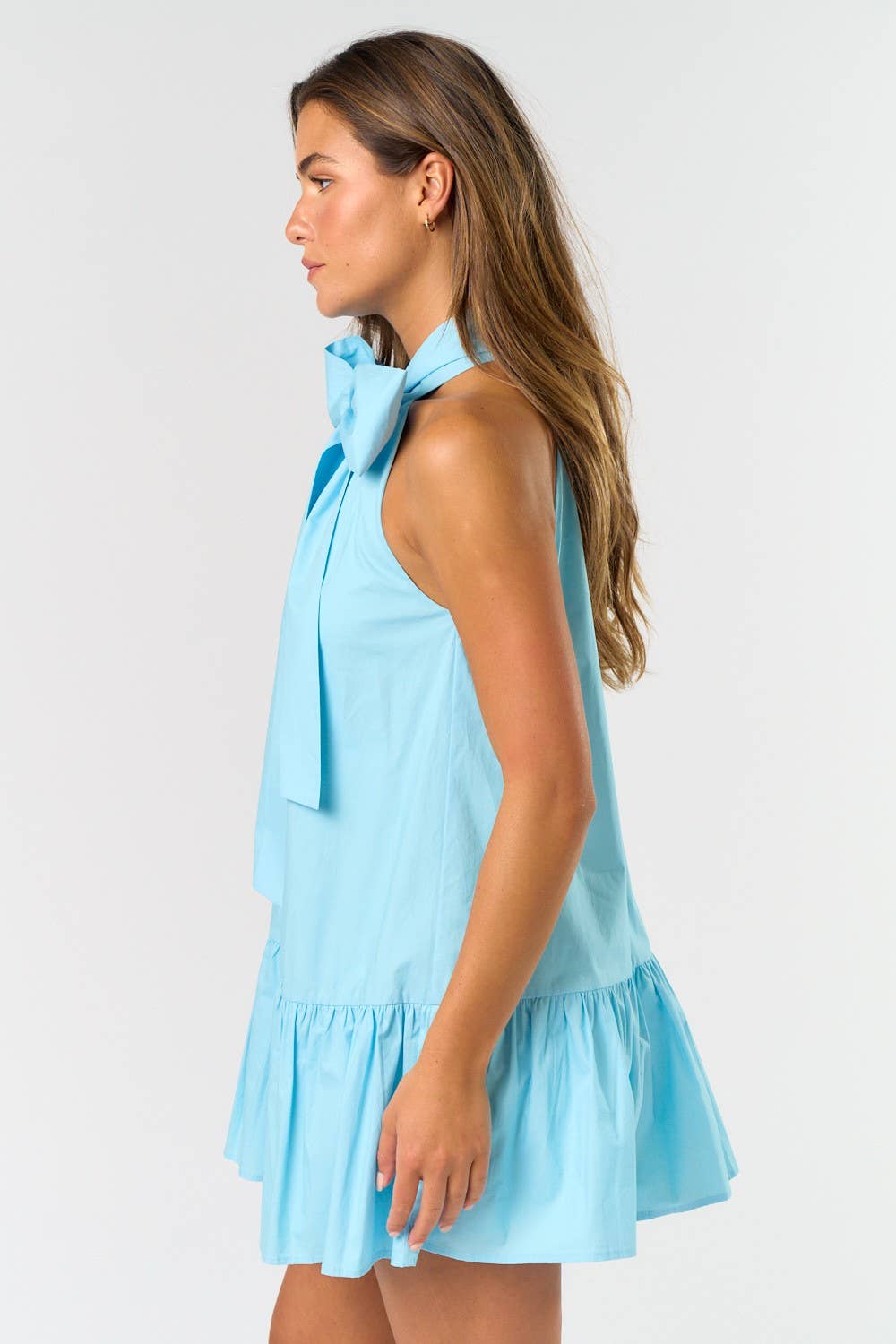 Bow High Neck Dress