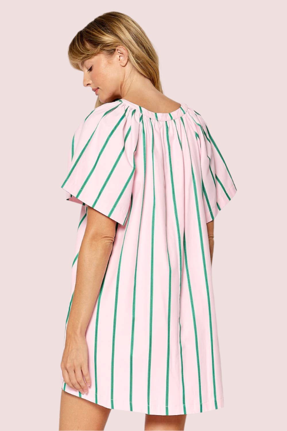 Palm Beach Pink and Green Stripe Dress