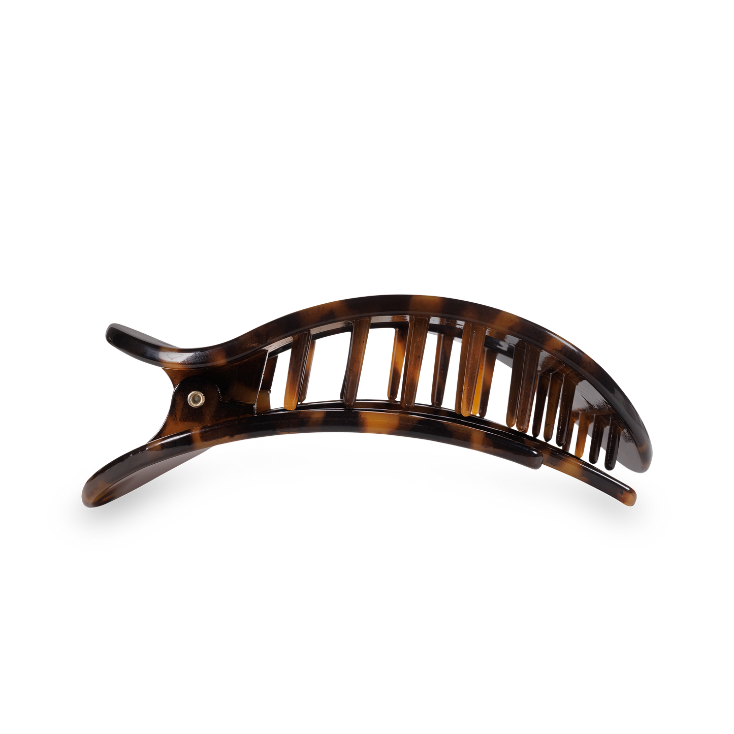 Tortoise Round Flat Hair Clip - Medium