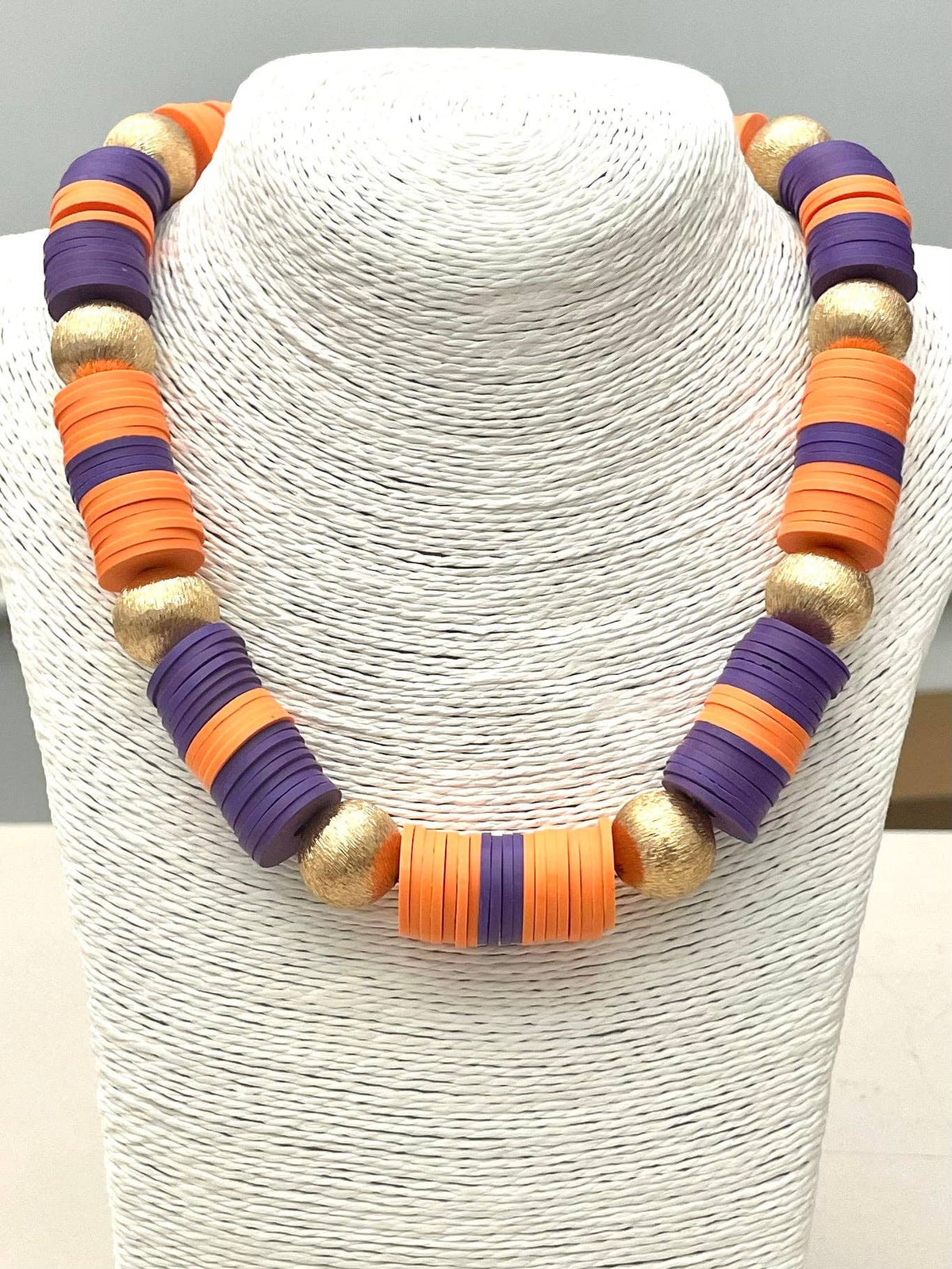 Purple/Orange Game Day Necklace