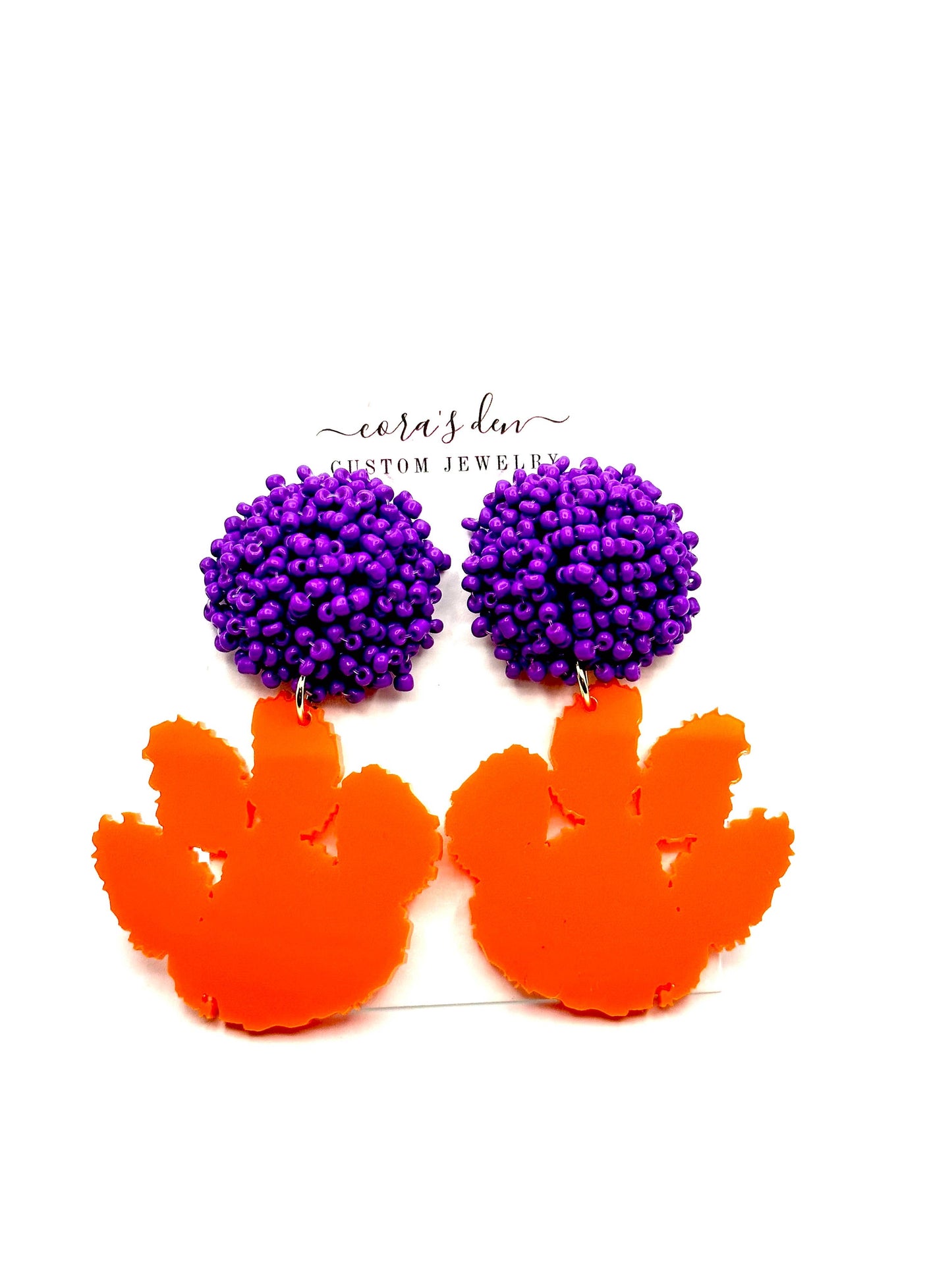 Tigers Paw Beaded Earringsm