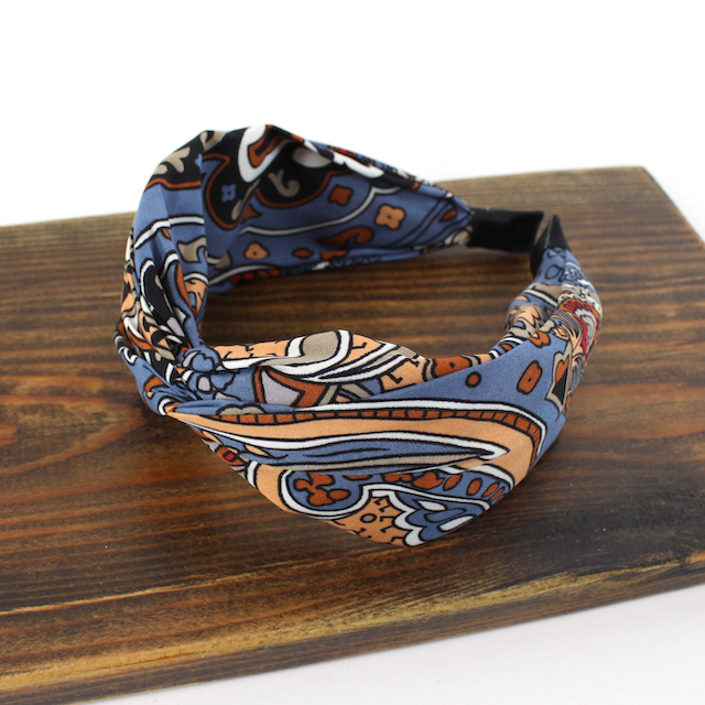 Blue Vintage Patterned Headband