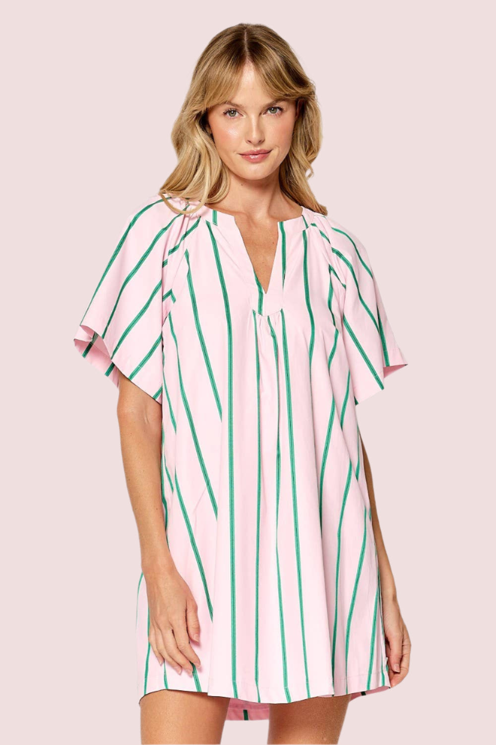 Palm Beach Pink and Green Stripe Dress