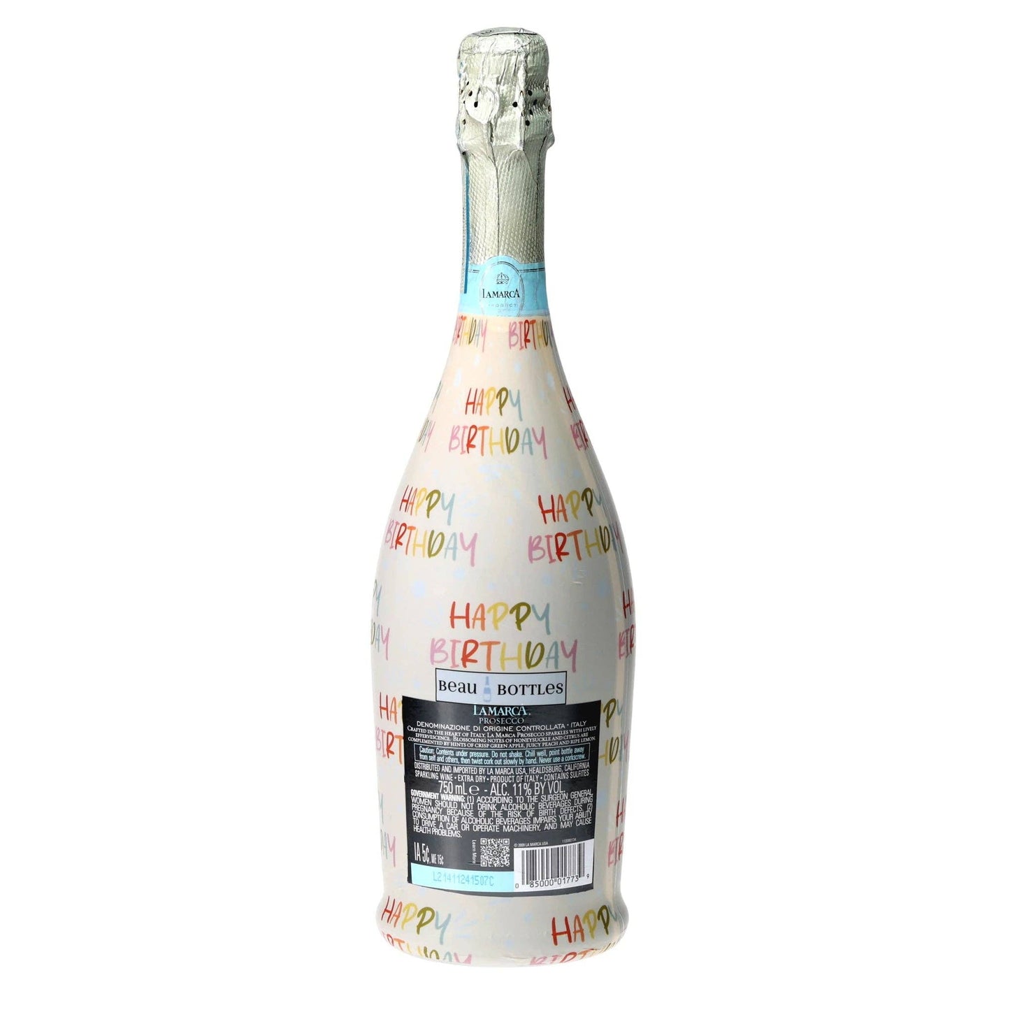 Birthday in Pastel Prosecco Bottle Wrap