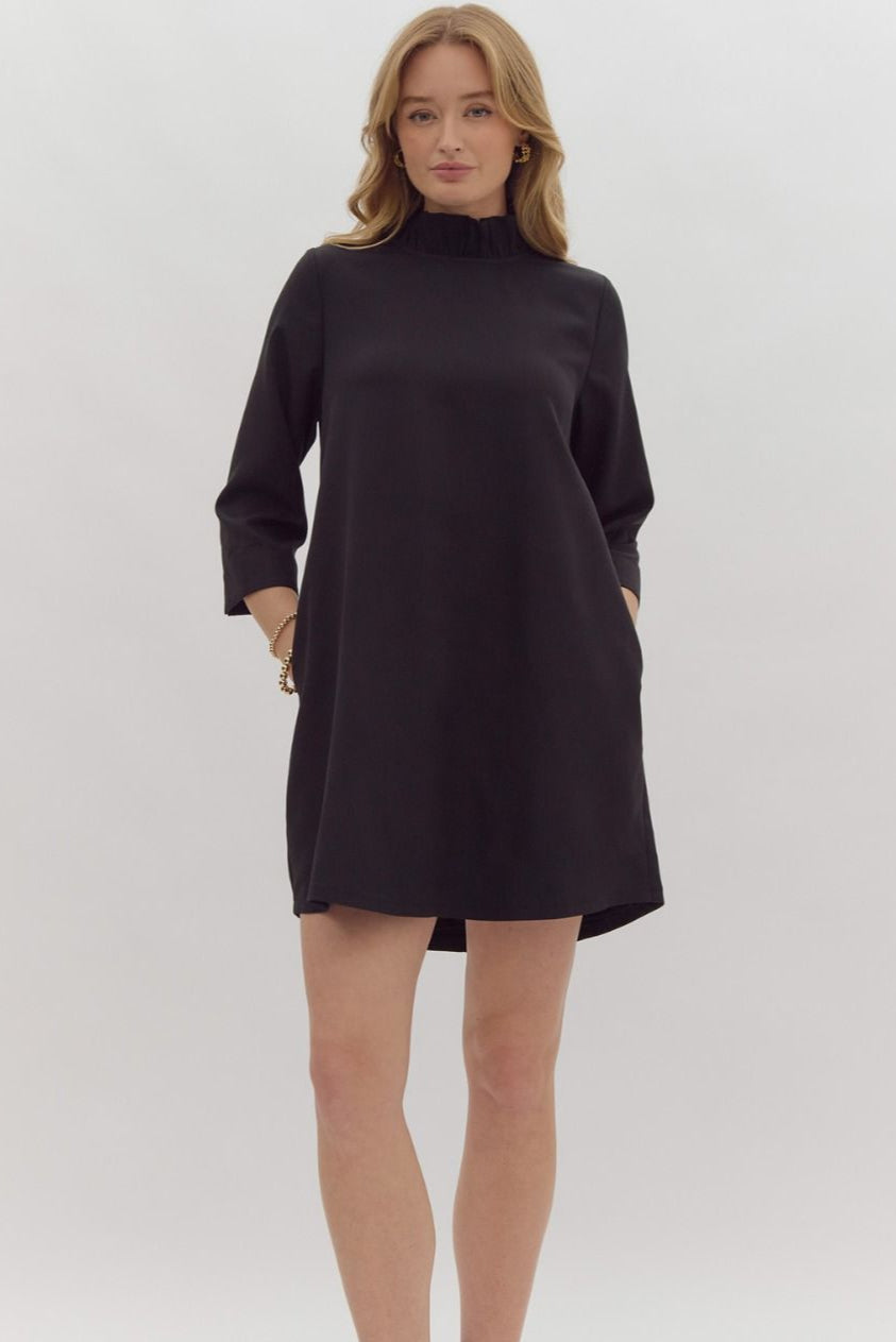 Black High Neck Dress