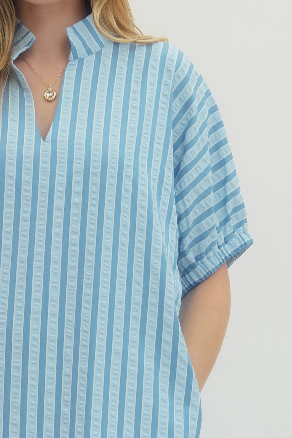 Blue Skies Striped Midi Dress