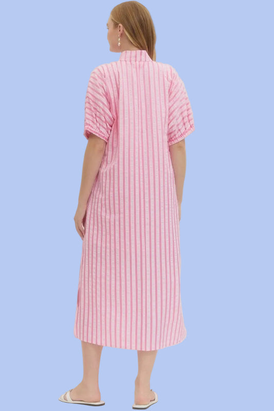 Pink Lemonade Striped Midi Dress