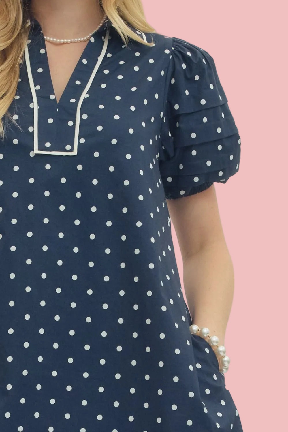 Indigo Polka Dot Dress
