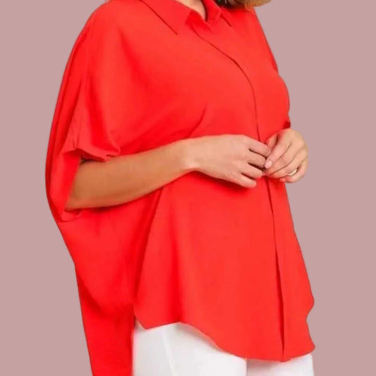 Red Button Up Short Sleeves