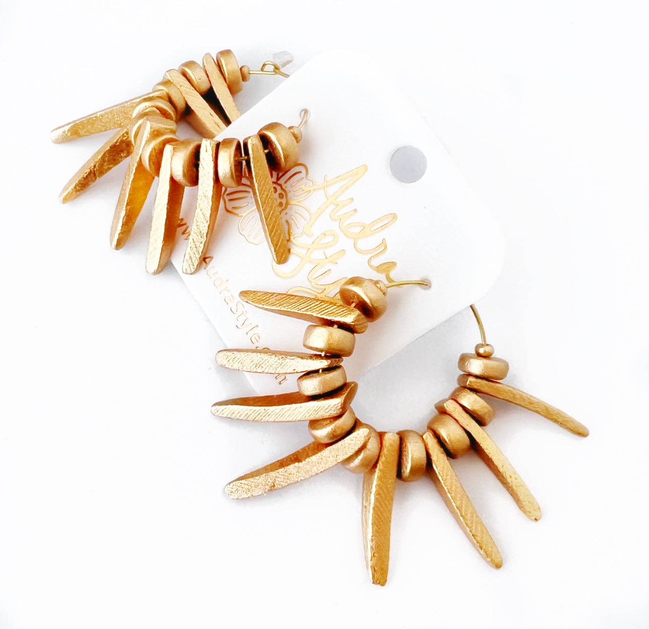 Gold Wood Earring