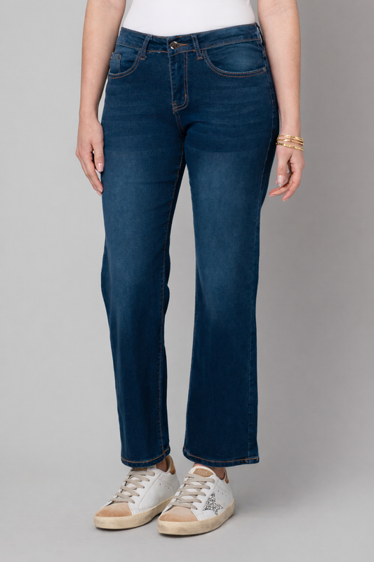 Medium Wash Denim Straight Leg Jeans