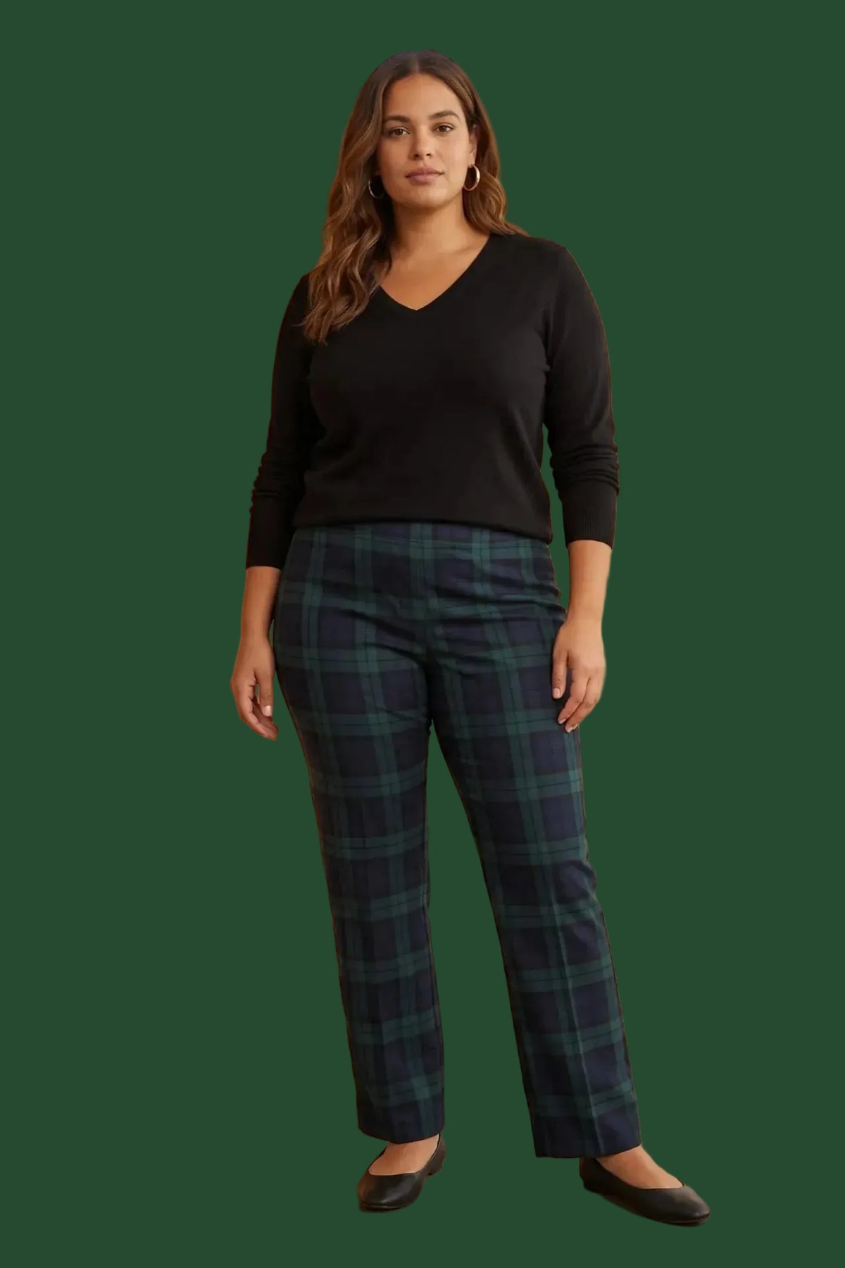 Tartan Plaid Straight Leg Millennium Curvy Pant