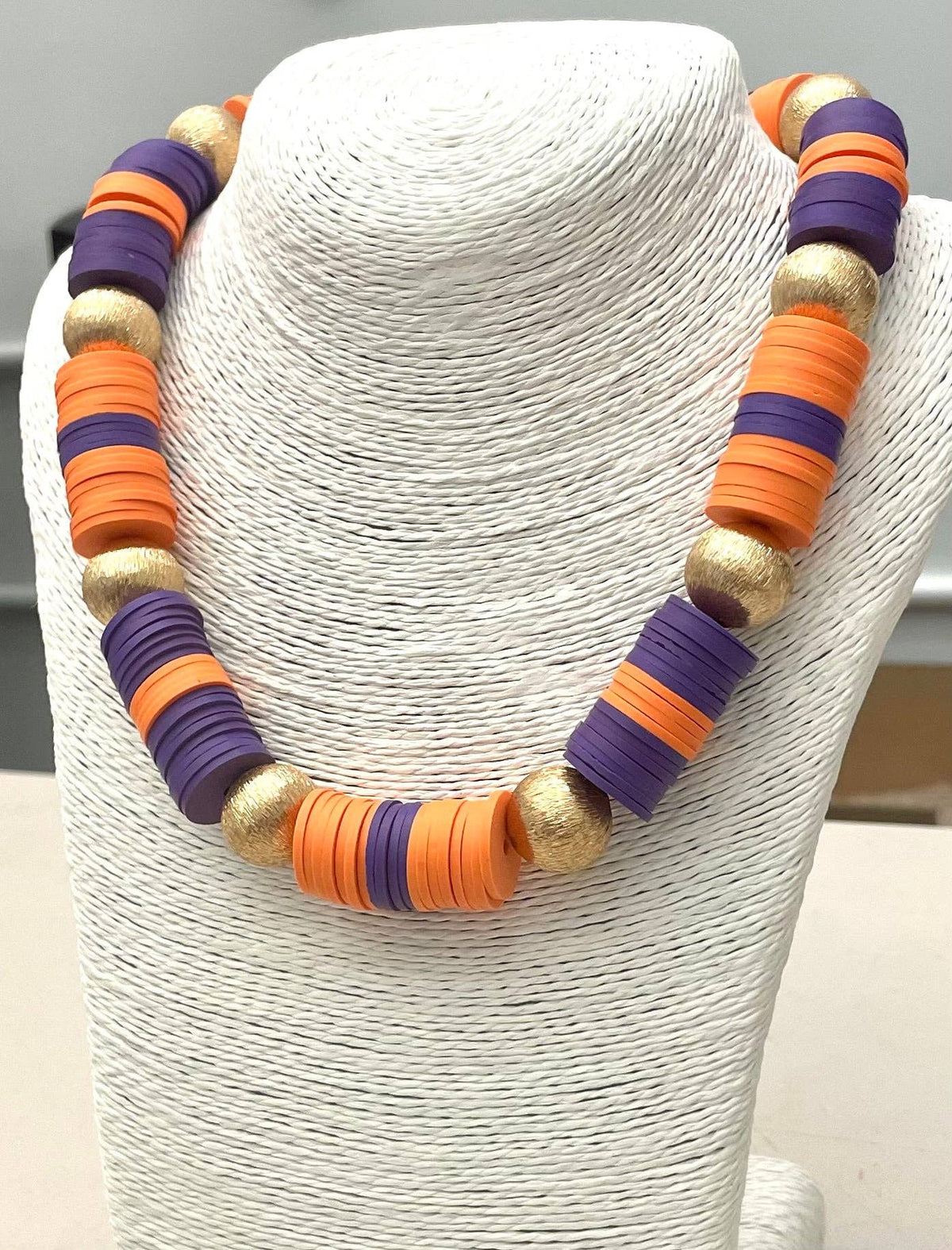 Purple/Orange Game Day Necklace