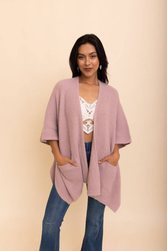 Lavender Cozy Cardigan Poncho