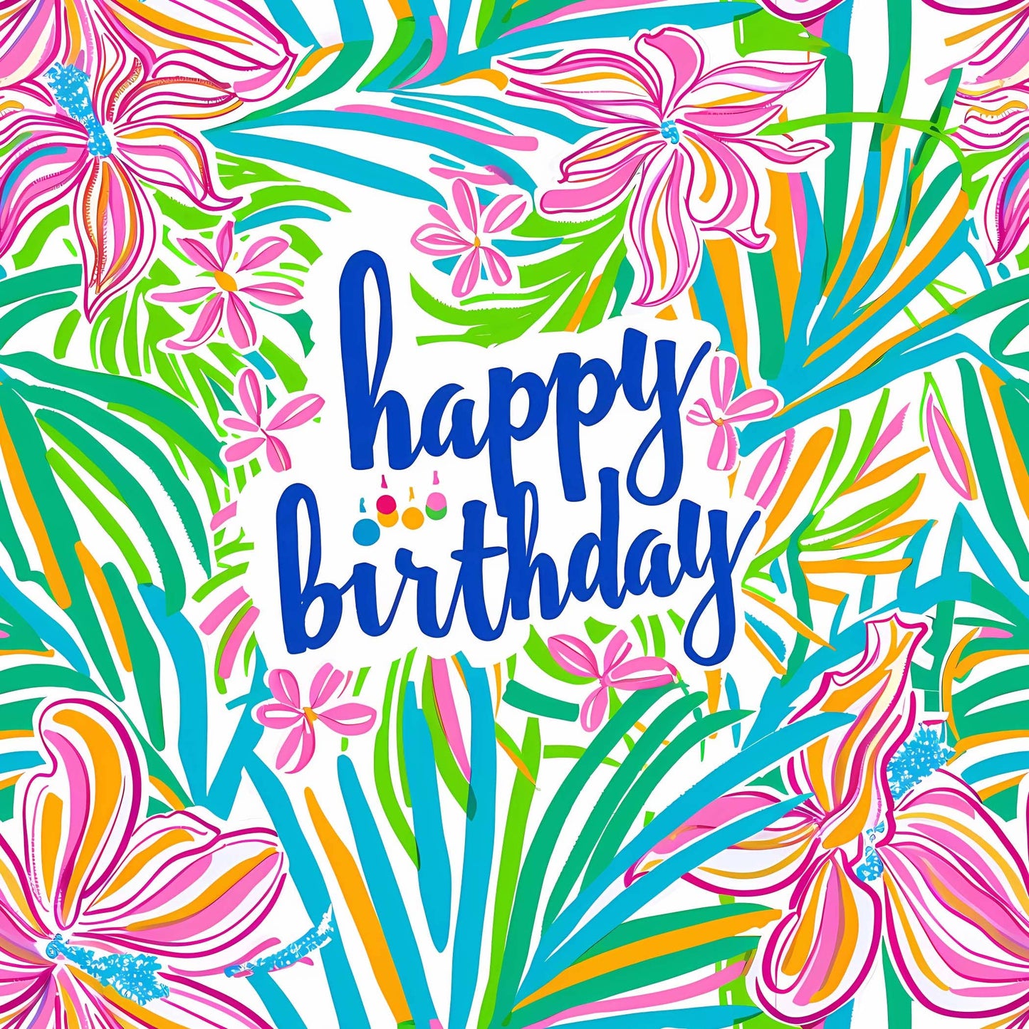 Happy Birthday Floral Champagne Bottle Wrap
