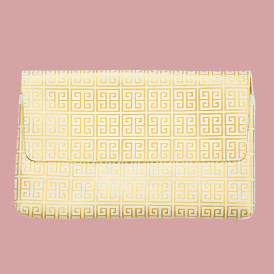 Gold Greek Key Catherine Clutch