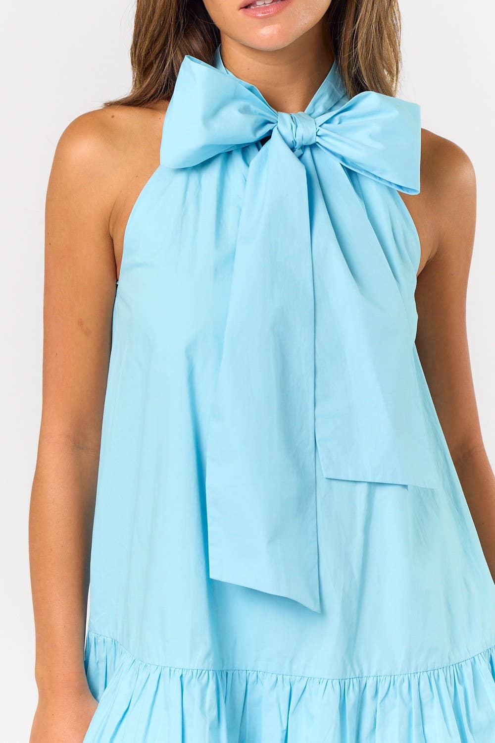 Bow High Neck Dress