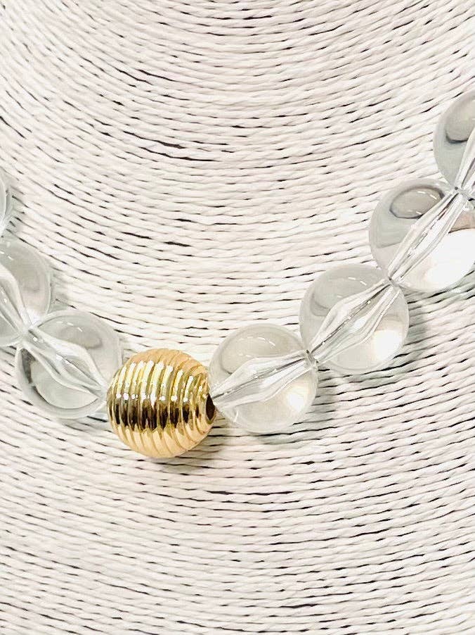 Clear/Gold Acrylic Big Ball Necklace
