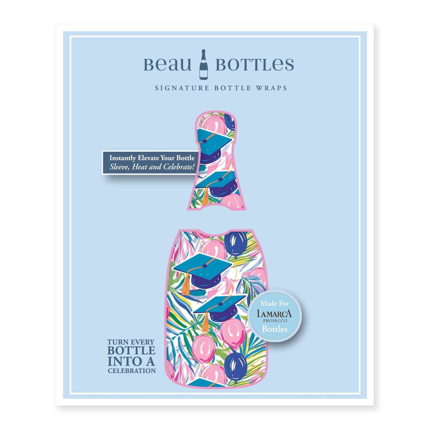 Pink Graduation Prosecco Bottle Wrap
