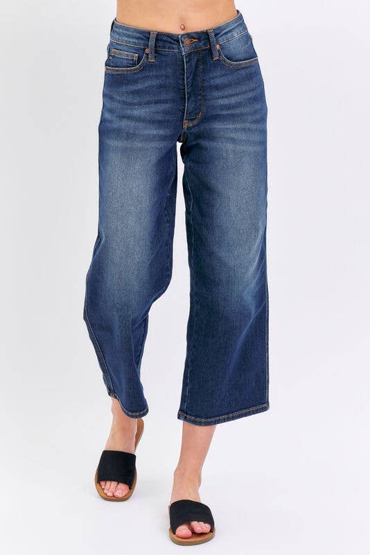 Dark Denim Judy Blues Tummy Control Crop Wide