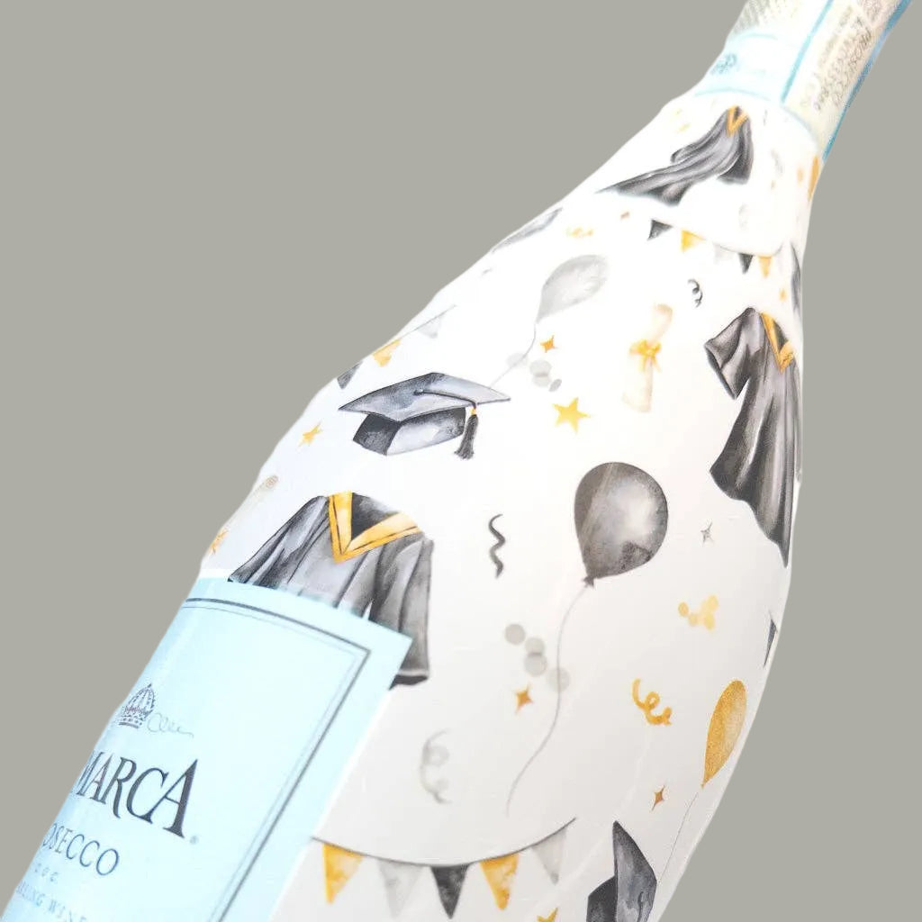 Beau Bottles Black and Gold Graduation - Prosecco Collection