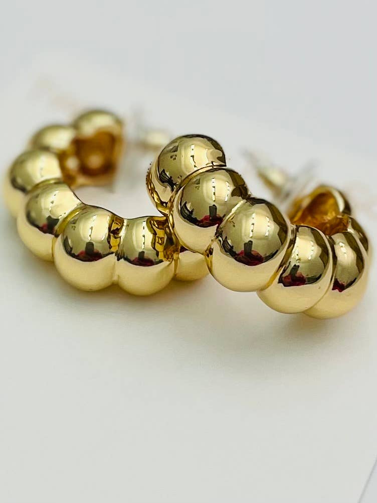Gold Wide Bubble Hoop
