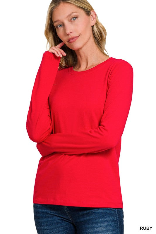 Ruby Red Crew Neck L/S T-shirts