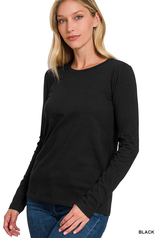 Black Crew Neck L/S T-shirts
