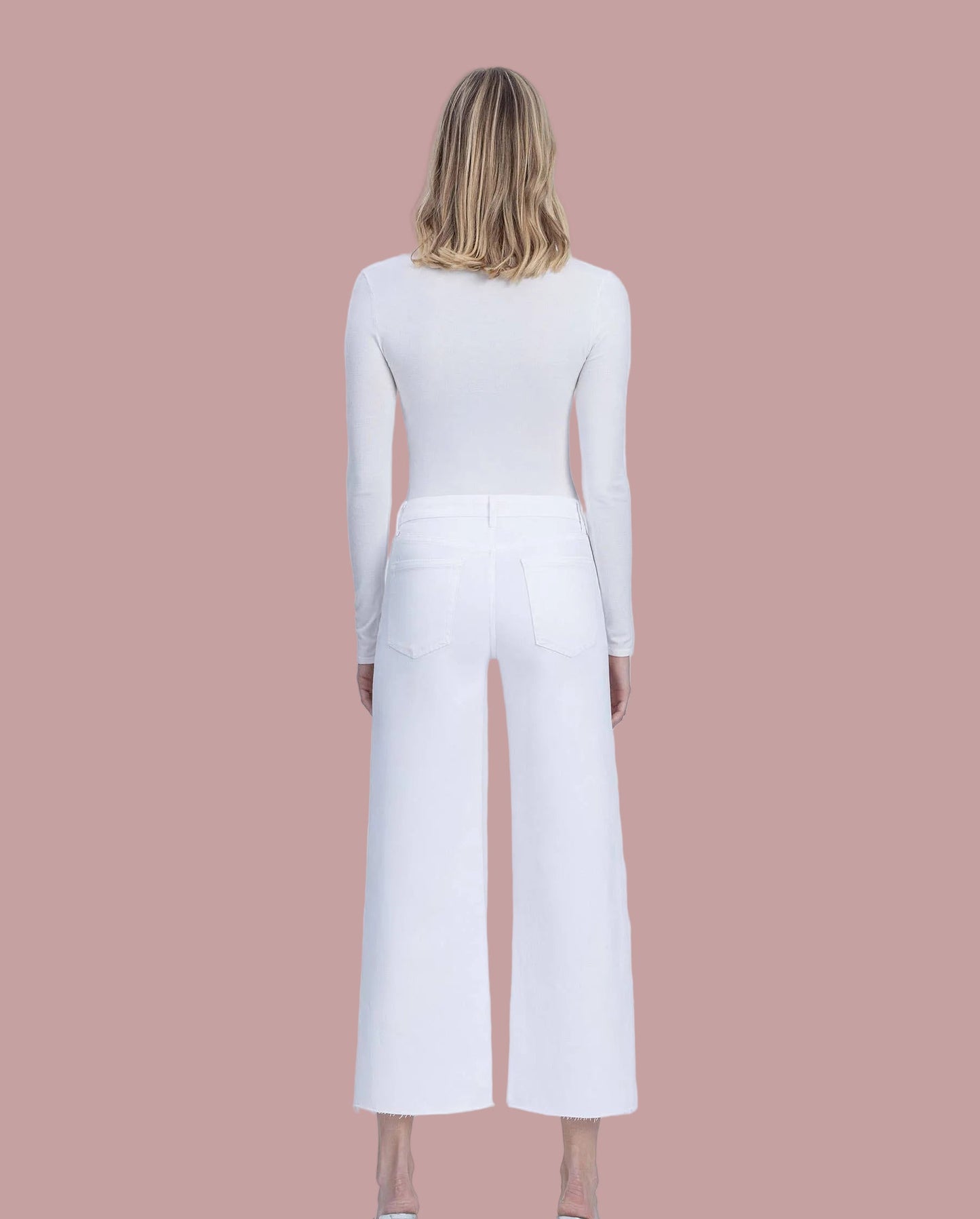 High Rise Optic White Crop Wide Leg Jeans
