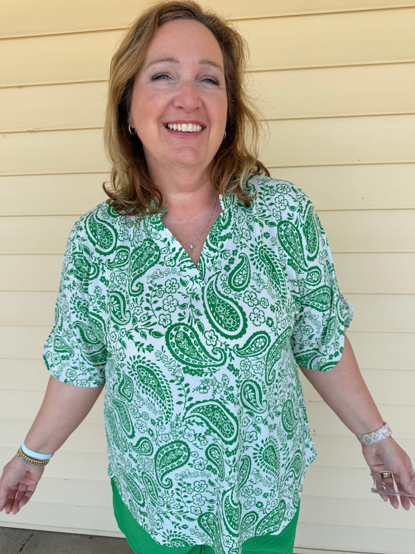 Paisley Kelly Green Lizzy Blouse