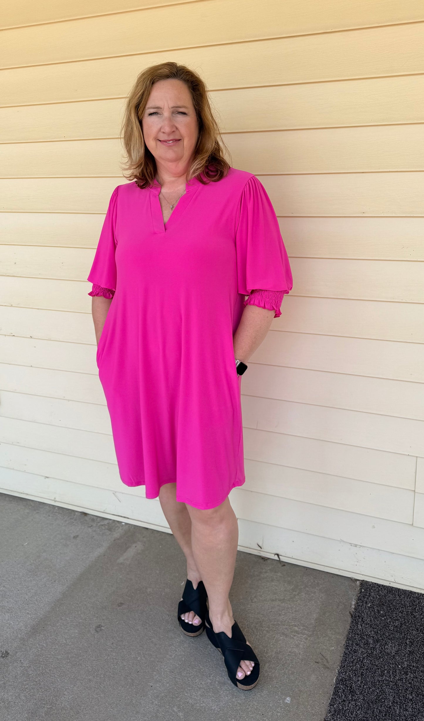 Runaway Pink Lizzy Collar Shirt Dress