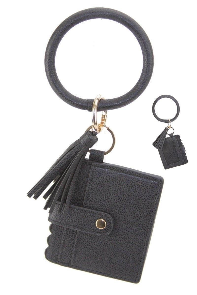 Black Solid Color Bangle/Key-Chain/Wallet