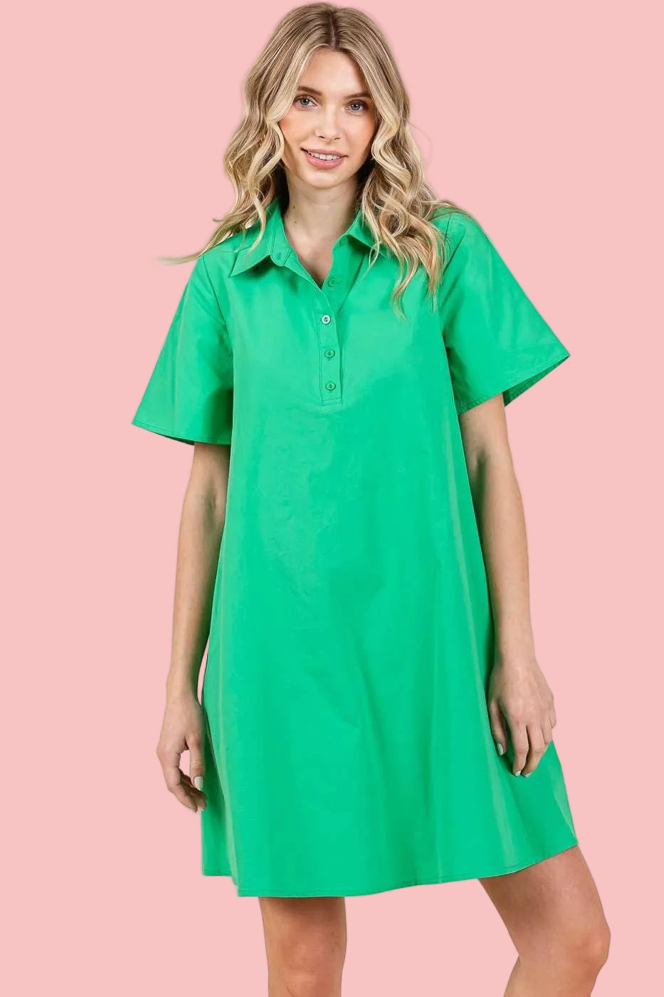 Savannah Green Poplin Dress