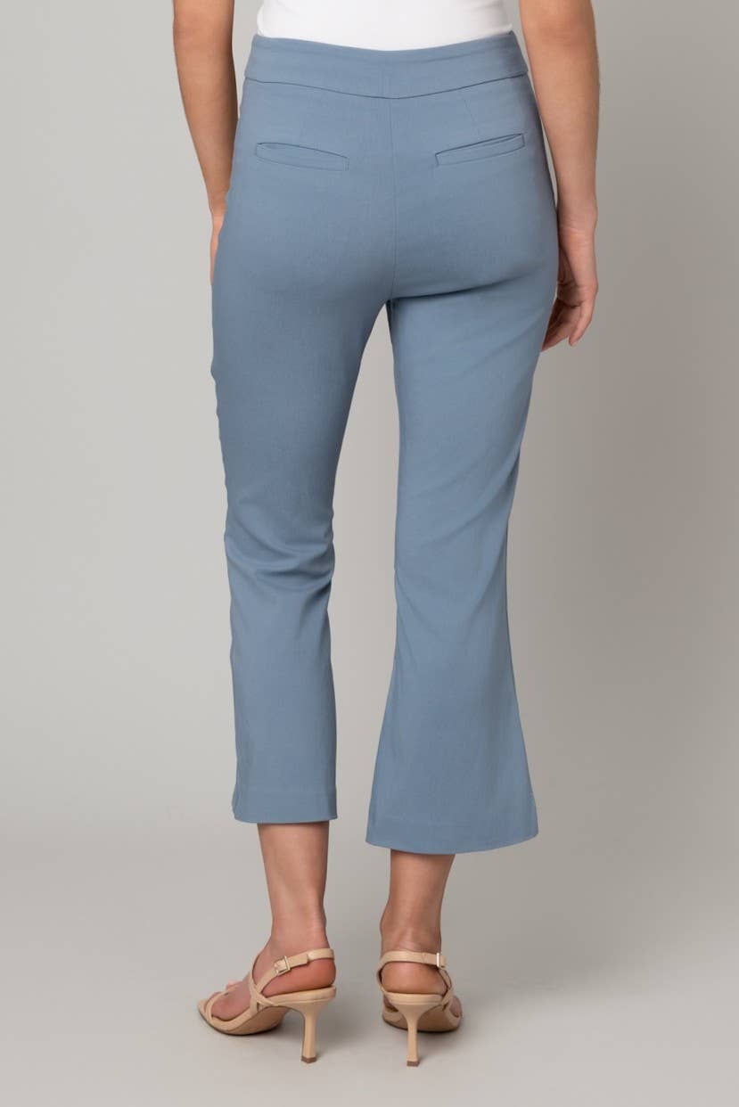 Black Pull On Cropped Flare Pant