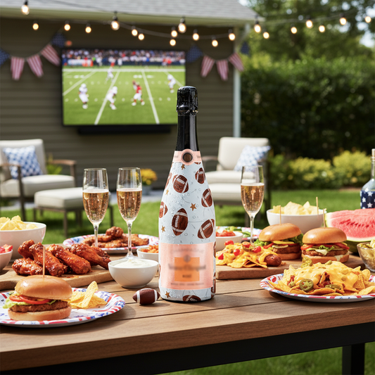 Footballs Champagne Bottle Wrap